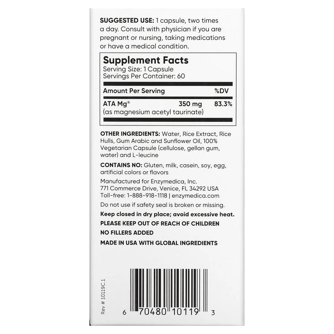 Enzymedica Magnesium Mind 60 Capsules