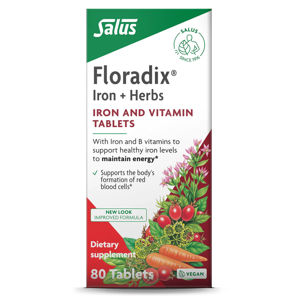 Floradix Iron Tablets Gluten-Free Yeast-Free 80 Tablets