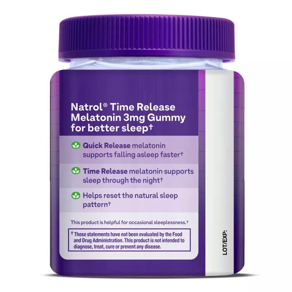 NATROL MELATONIN 3MG TIME RELEASE 45 GUMMY