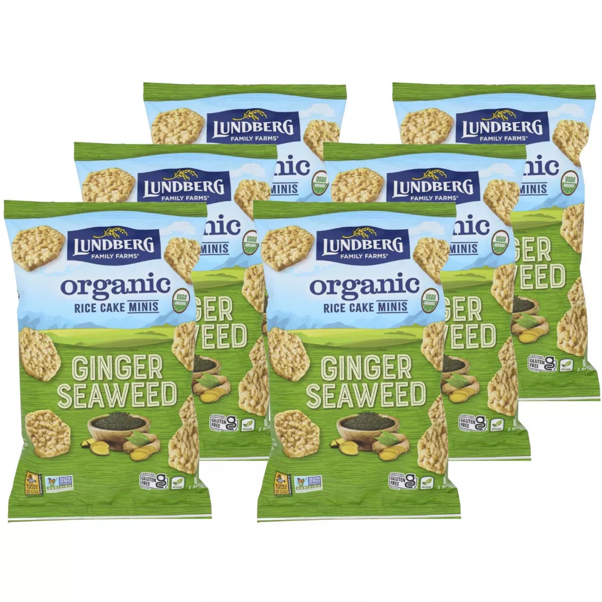 LUNDBERG FAMILY FARMS Ginger Seaweed Mini Rice Cakes 5 OZ