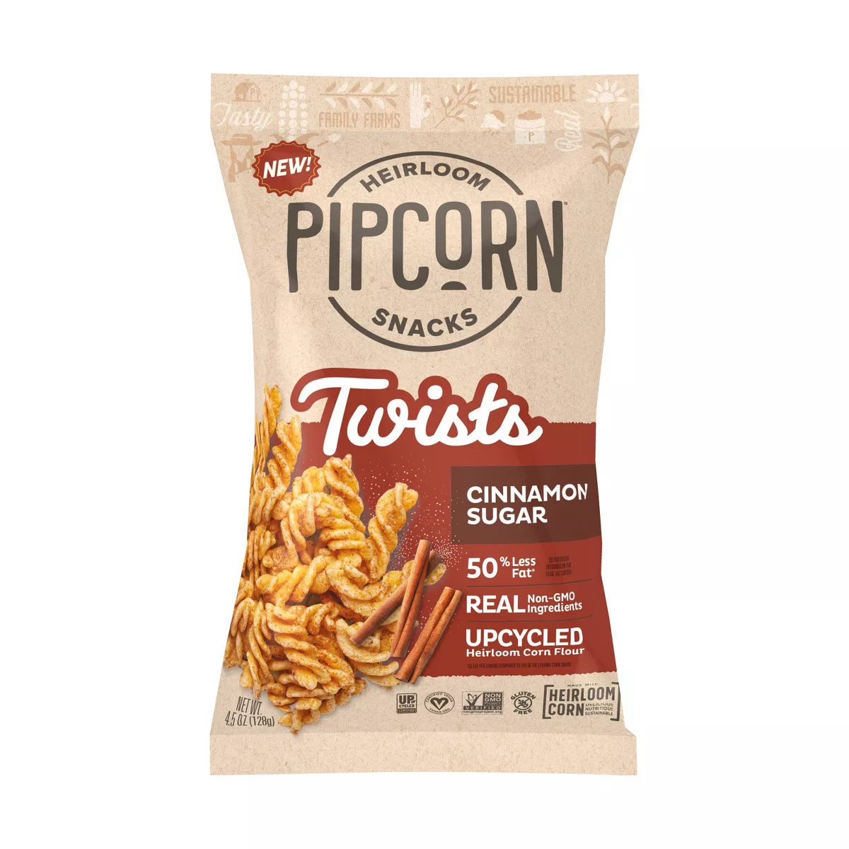 PIPCORN Cinnamon Sugar Twists 4.5 OZ