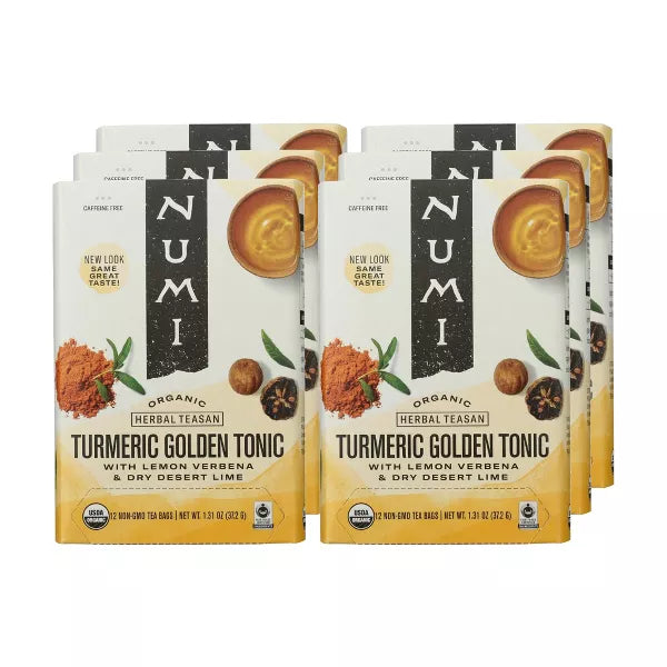 NUMI TEAS Turmeric Tea Golden Tonic 12 BAG