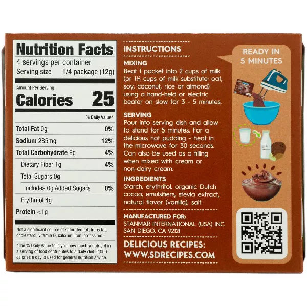 SIMPLY DELISH Mix,Chocolate Pudding 1.7 OZ