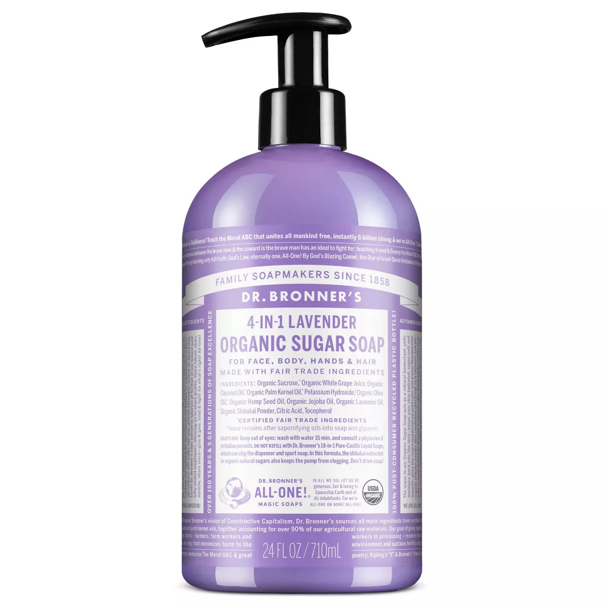 DR. BRONNER'S MAGIC SOAPS ORGANIC BODY SOAP LAVENDER 24OZ