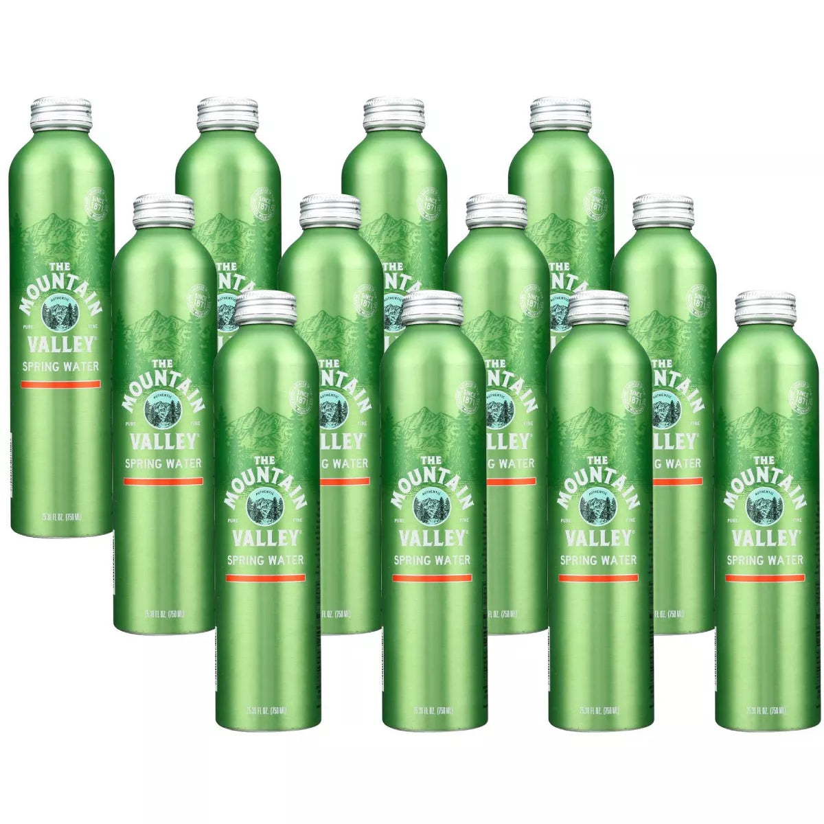 MOUNTAIN VALLEY SPRING WATER Spring Water Aluminum Bottle 25.36 OZ