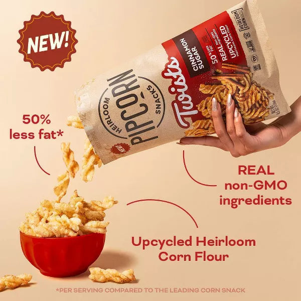 PIPCORN Cinnamon Sugar Twists 4.5 OZ