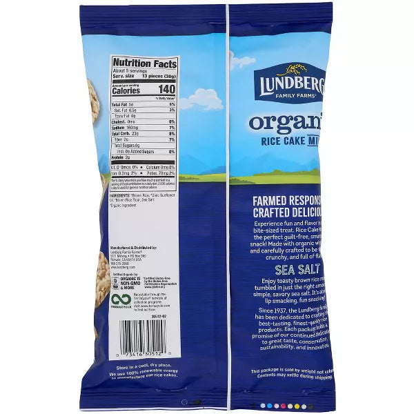 LUNDBERG FAMILY FARMS Sea Salt Mini Rice Cakes 5 OZ