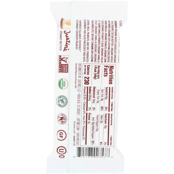 JUSTIN`S White Chocolate 1.4 OZ