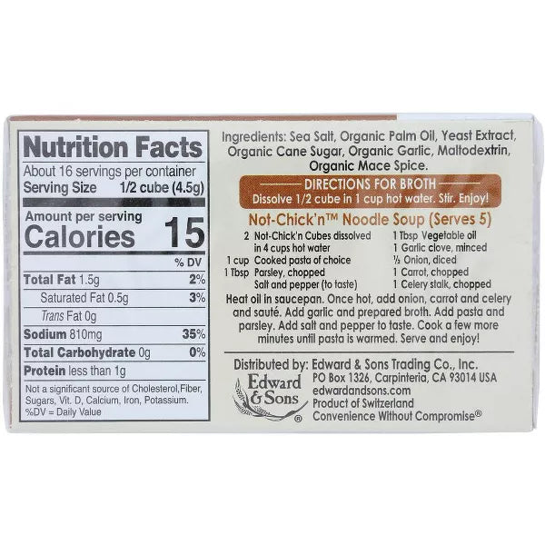 EDWARD & SONS Not-Chick`n, Cubes 2.5 OZ