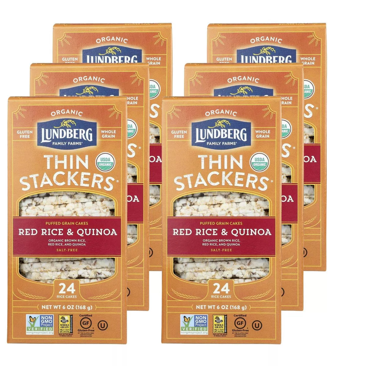 LUNDBERG FAMILY FARMS Thin Stackers, Red Rice & Quinoa 6 OZ