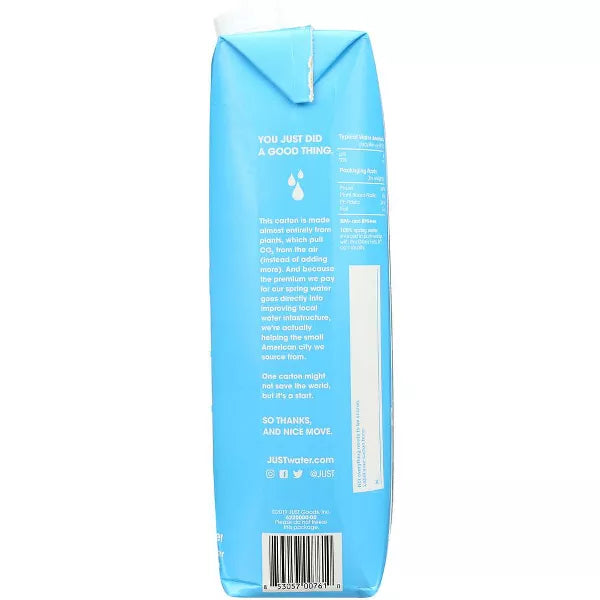 JUST WATER Water, 100% Spring 1 Liter 33.8OZ