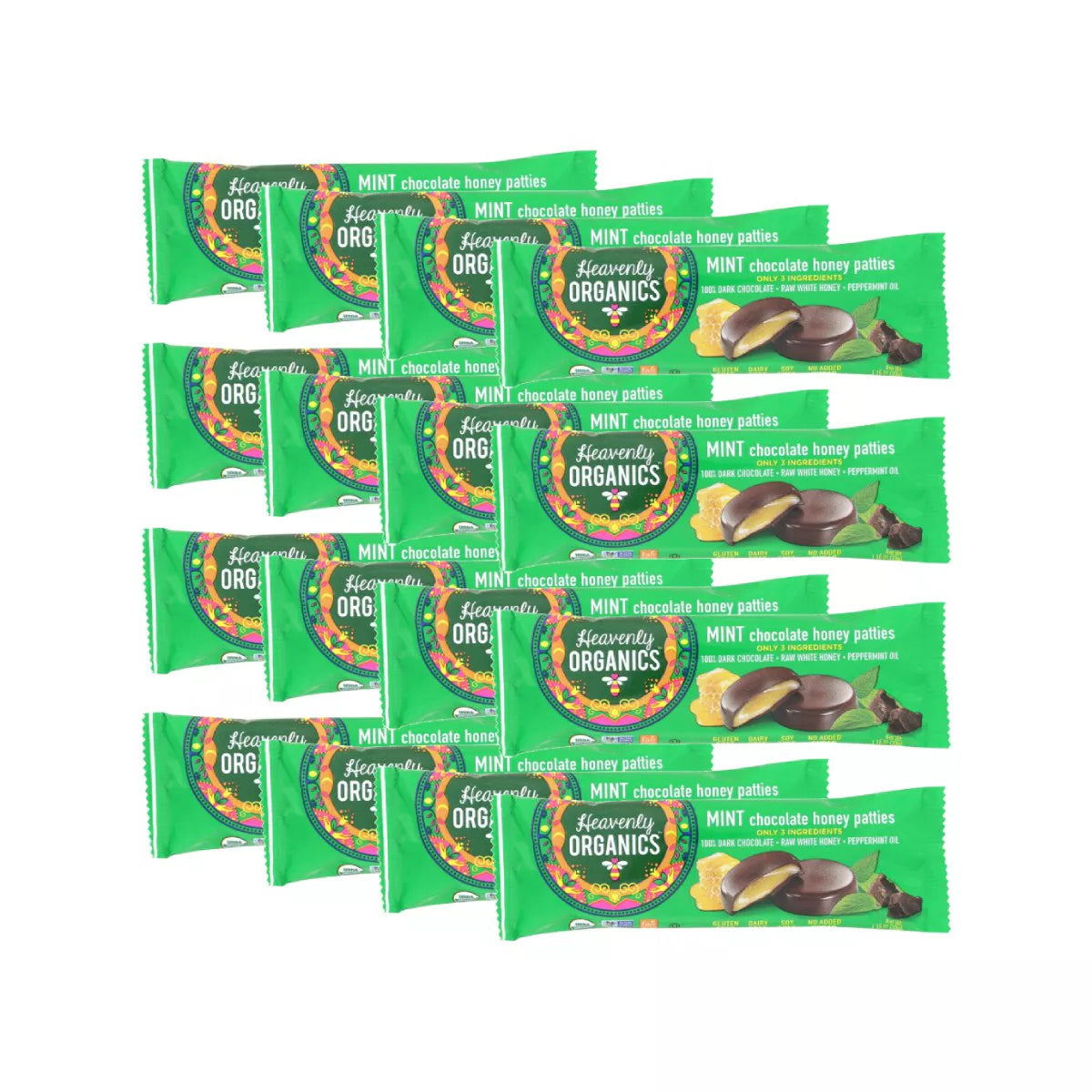 HEAVENLY ORGANICS Chocolate Mint Hny Patties 3-PK - 1.2 OZ