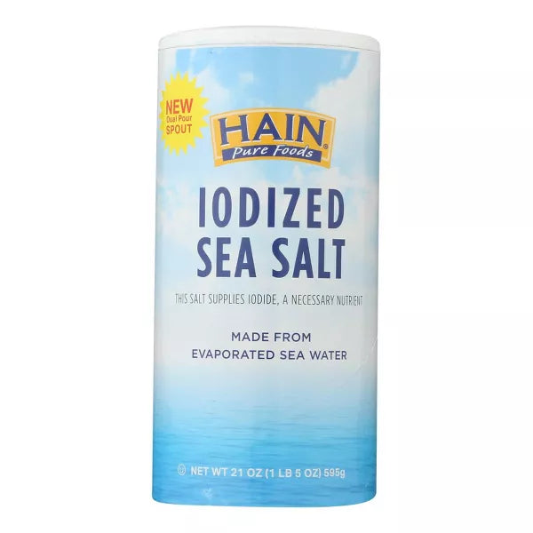 HAIN Sea Salt Iodized 21 OZ