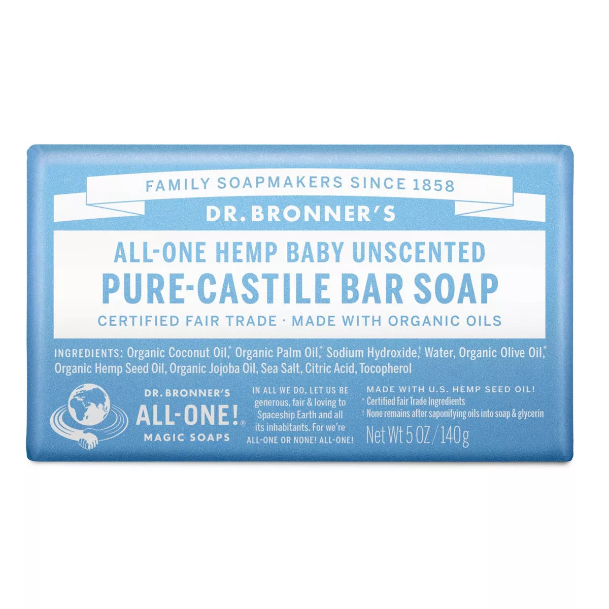 DR. BRONNER'S MAGIC SOAPS ORGANIC CASTILE BAR SOAP BABY MILD 5OZ