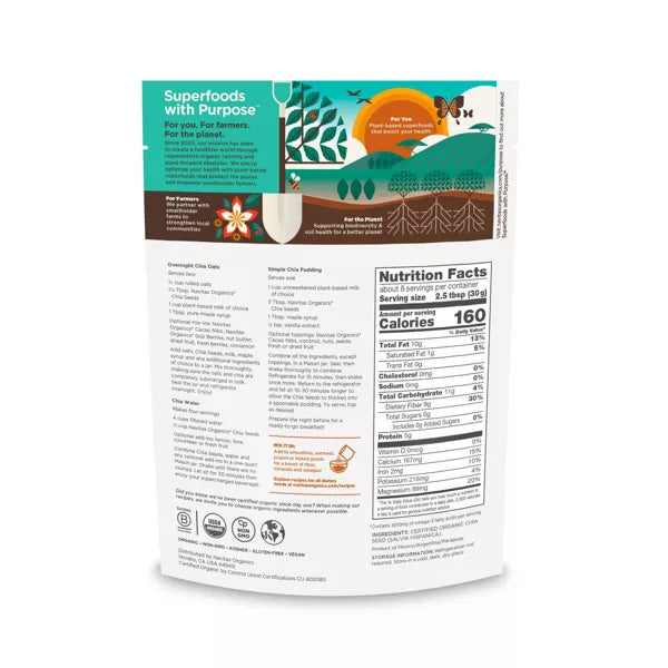 NAVITAS ORGANICS Chia Seeds 8 OZ