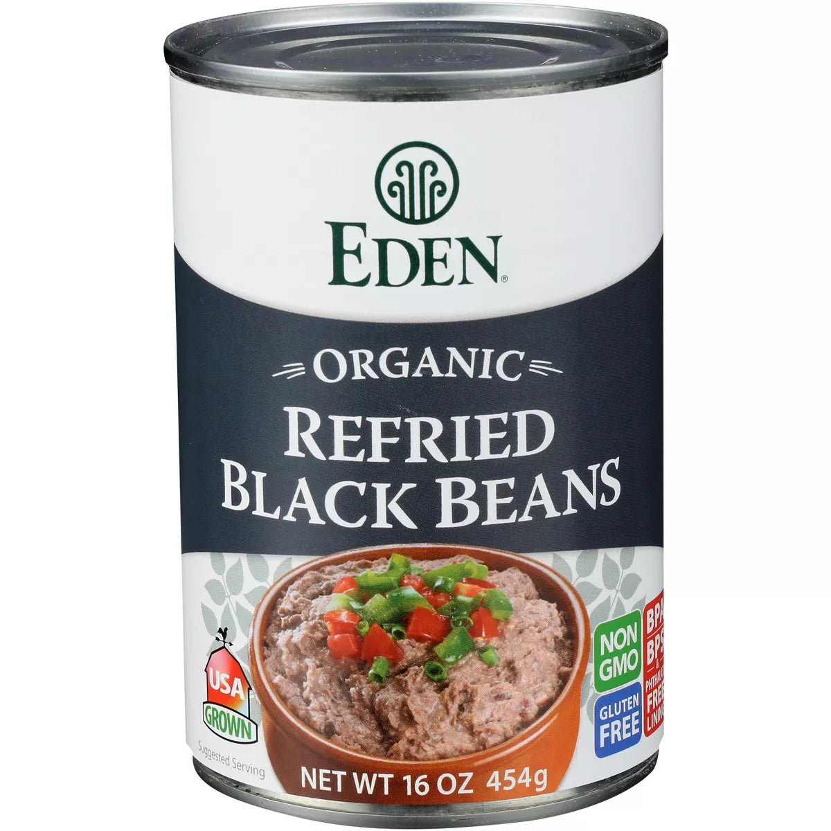 EDEN FOODS Refried Black 16 OZ