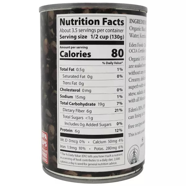 EDEN FOODS Black, FF 15 OZ