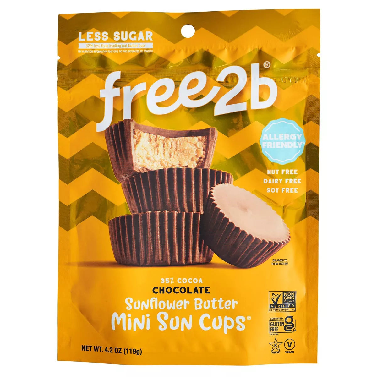 FREE2B Sun Cups Minis Rice Chocolate 4.2 OZ