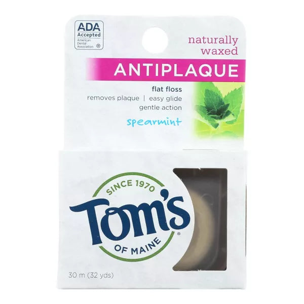 TOM'S OF MAINE FLAT FLOSS ANTIPLAQUE SPEARMINT