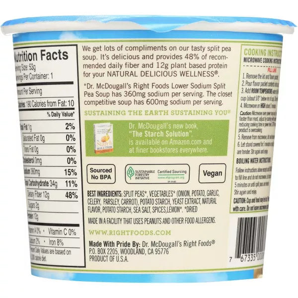 DR. MCDOUGALL`S Split Pea, Gluten Free 1.9 OZ