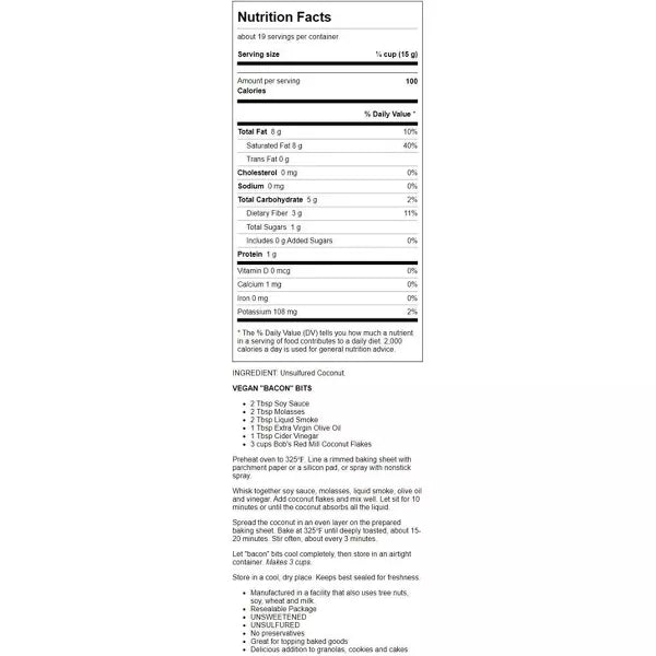 BOB`S RED MILL Coconut Flakes 10 OZ