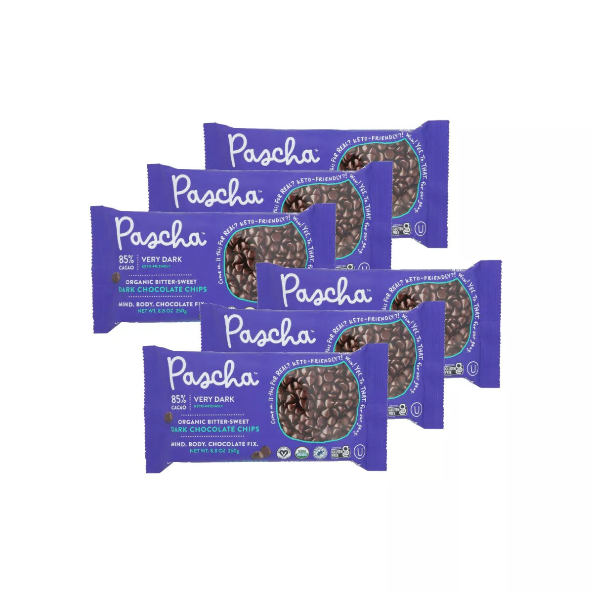 PASCHA Bitter Sweet Chocolate Chip 85% Cacao 8.8 OZ