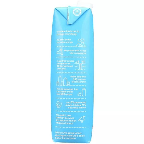 JUST WATER Water, 100% Spring 1 Liter 33.8OZ