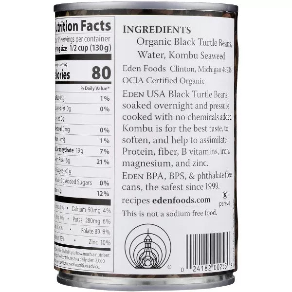 EDEN FOODS Black, FF 15 OZ