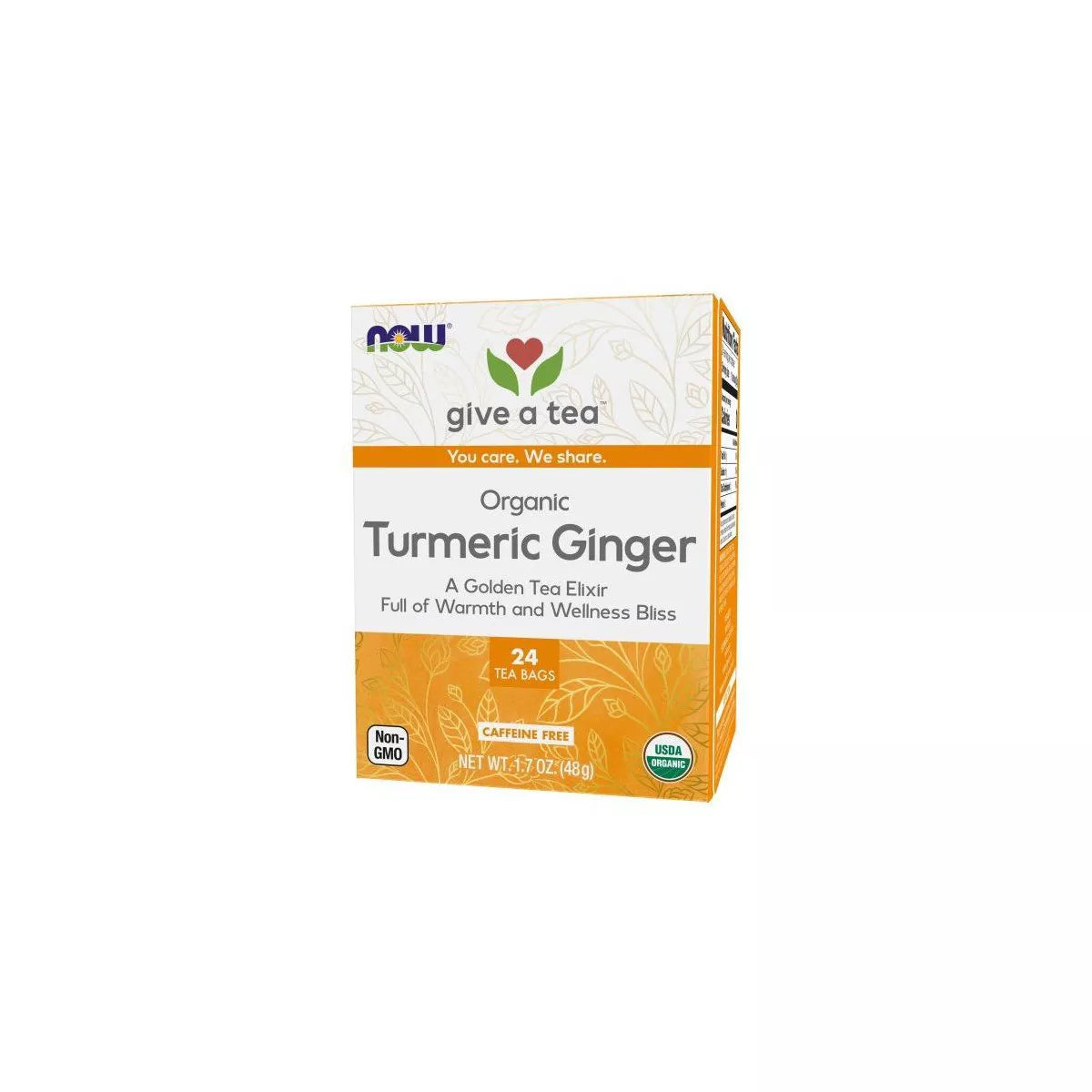 Now TURMERIC GINGER ORGANIC TEA 24 BAGS