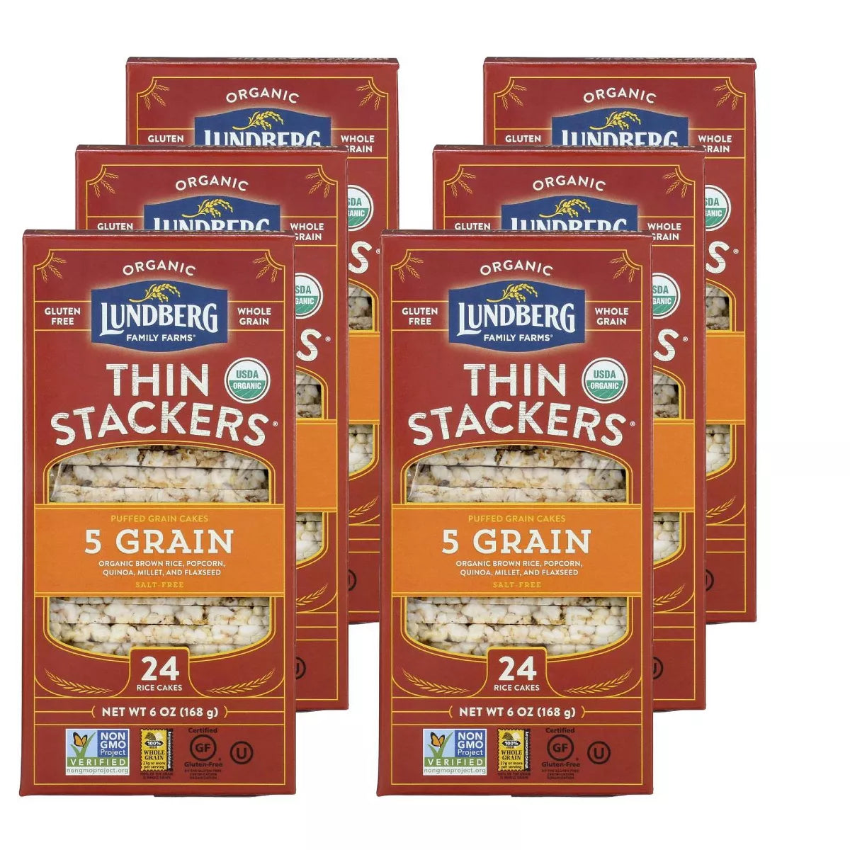 LUNDBERG FAMILY FARMS Thin Stackers, Five Grain 6/6 OZ