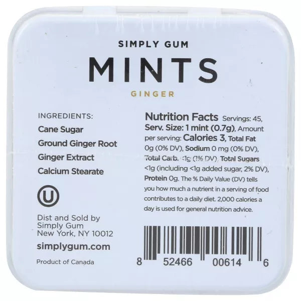 SIMPLY GUM Mints, Ginger 30 CT