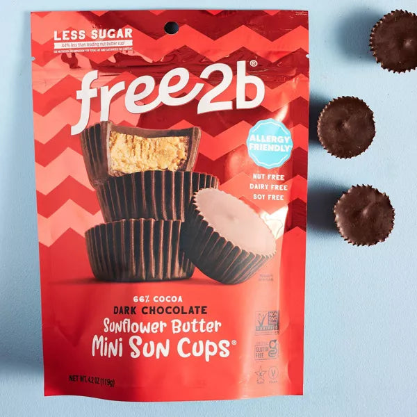 FREE2B Suncups, Mini, Dark Chocolate 4.2 OZ