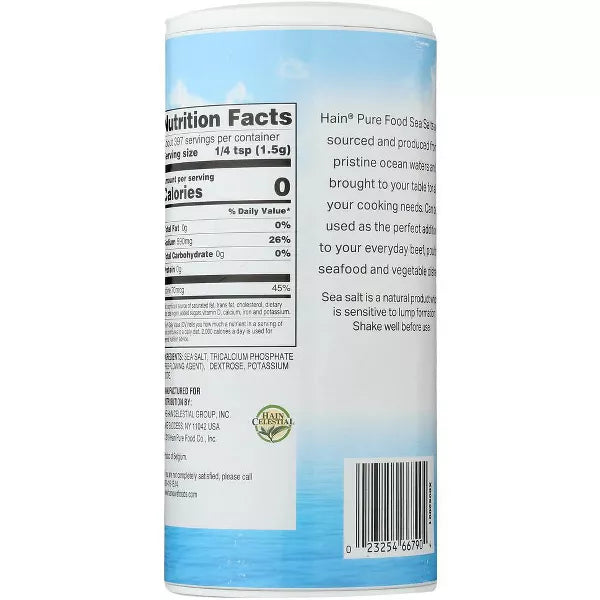 HAIN Sea Salt Iodized 21 OZ