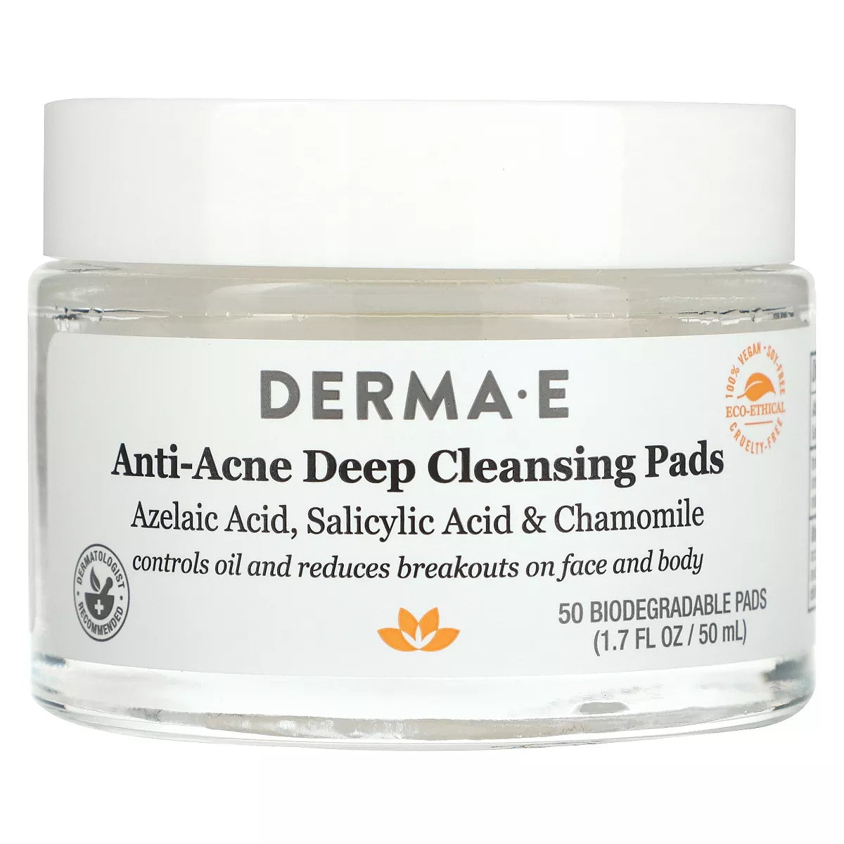 DERMA E ANTI-ACNE DEEP CLEANSING PADS 50CT