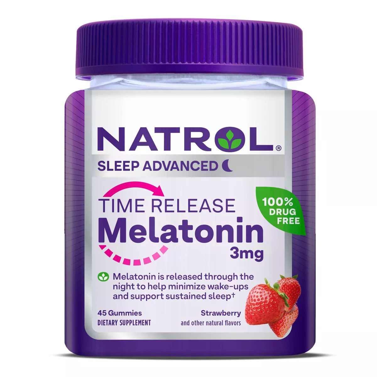 NATROL MELATONIN 3MG TIME RELEASE 45 GUMMY