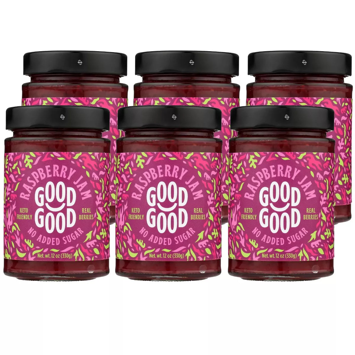 GOOD GOOD Jam Raspberry No Sugar 12 OZ