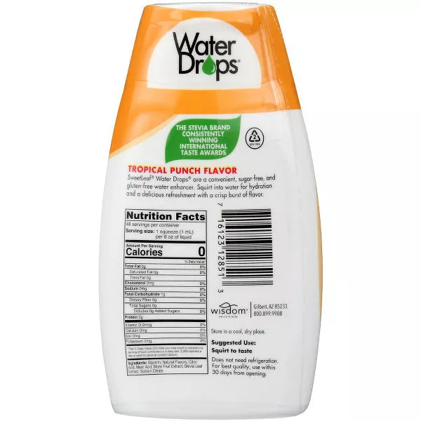 SWEET LEAF Water Drops, Tropical Punch 1.62 OZ