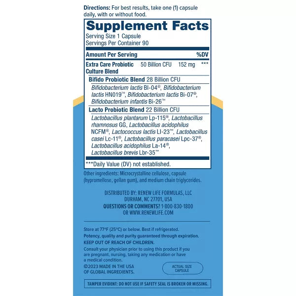 Renew Life UF EXTRA CARE 50B 90 CT