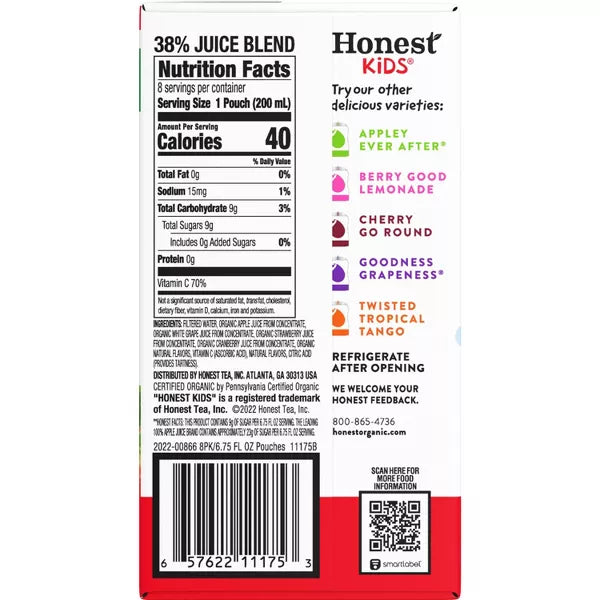 HONEST KIDS Super Fruit Punch 6.75 OZ