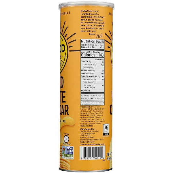 THE GOOD CRISP COMPANY Aged White Cheddar 5.6 OZ