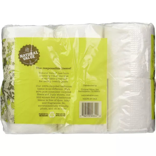 NATURAL VALUE Bathroom Tissue 8/12 PK
