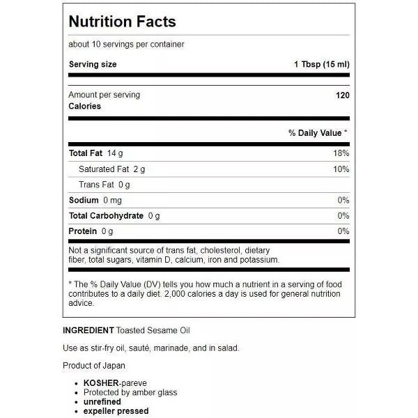 EDEN FOODS Sesame Oil, Toasted 5 OZ