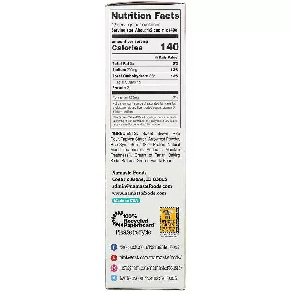 NAMASTE FOODS Waffle & Pancake 21 OZ