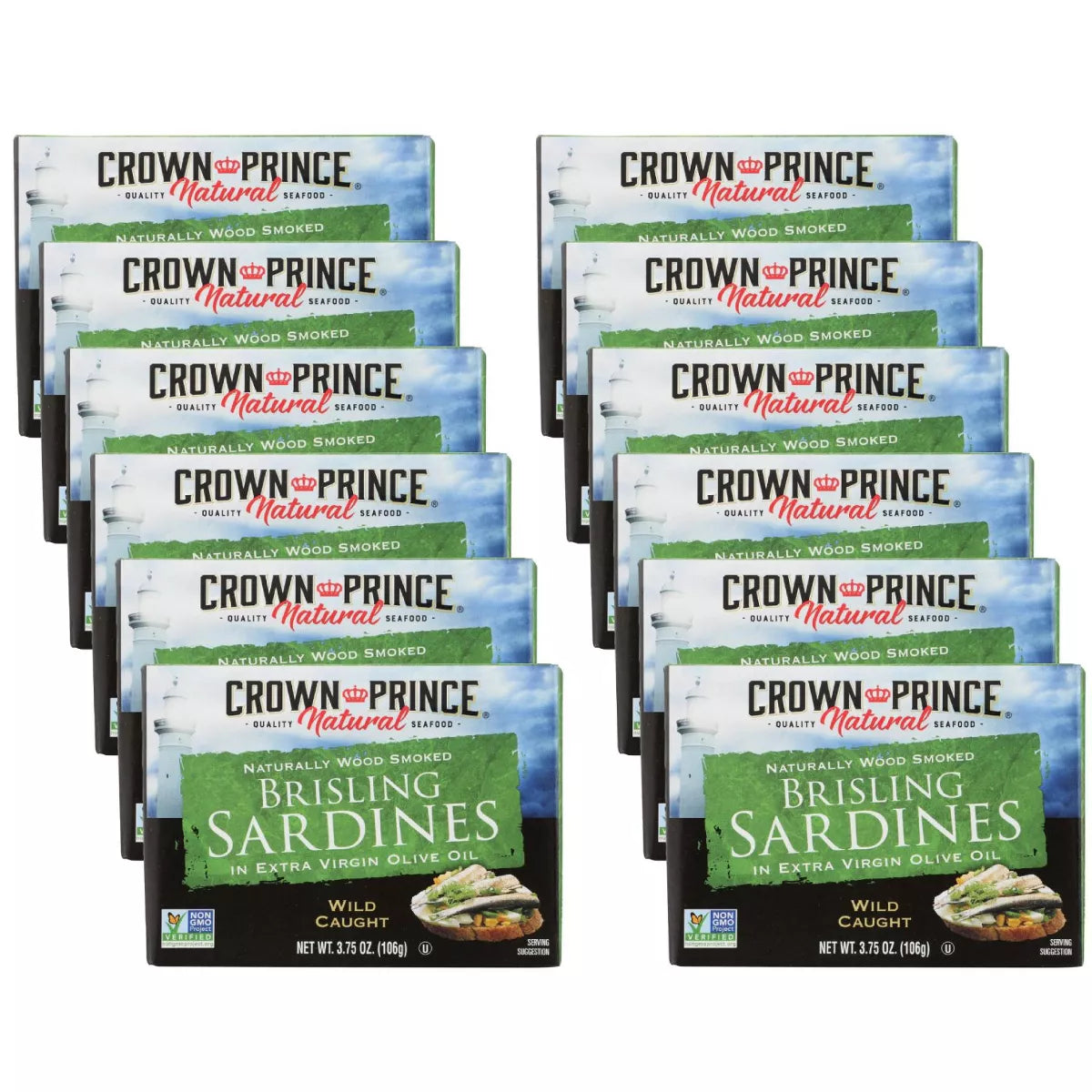 CROWN PRINCE In Olive Oil, Brisling 3.75 OZ