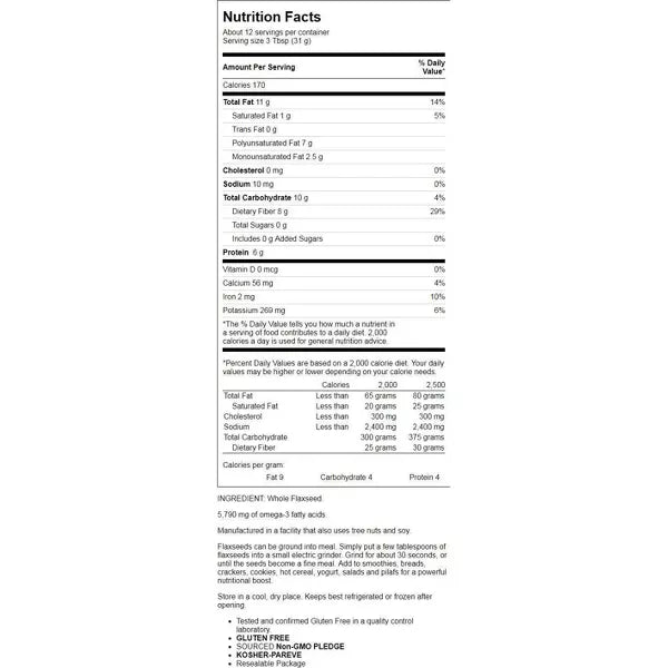 BOB`S RED MILL Flaxseeds, Gluten Free 13 OZ