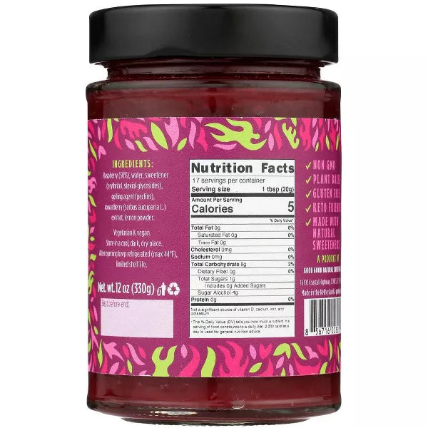 GOOD GOOD Jam Raspberry No Sugar 12 OZ