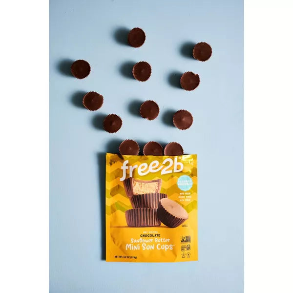 FREE2B Suncups, Mini, Dark Chocolate 4.2 OZ