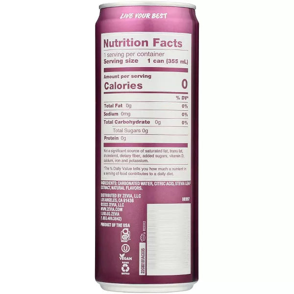 ZEVIA Black Cherry 12 OZ