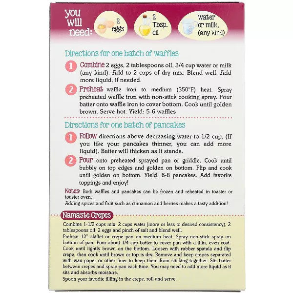 NAMASTE FOODS Waffle & Pancake 21 OZ