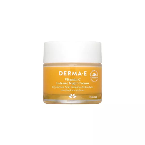DERMA-E Vitamin C Intense Night Cream – Brightening and Hydrating Facial Skin Renewing Cream – Anti-Aging Overnight Facial Moisturizer, 2 o